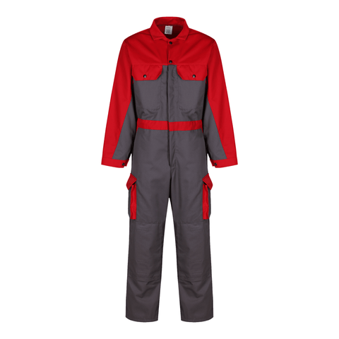 Red & Grey Two Tone Boilersuit - Wearwell (UK) Ltd